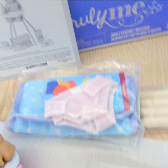 NEW American Girl Little Bitty Baby DOLL + HIGHCHAIR Diaper Clothes & Care Set - Picture 8 of 15